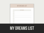 My Dreams List Sheet